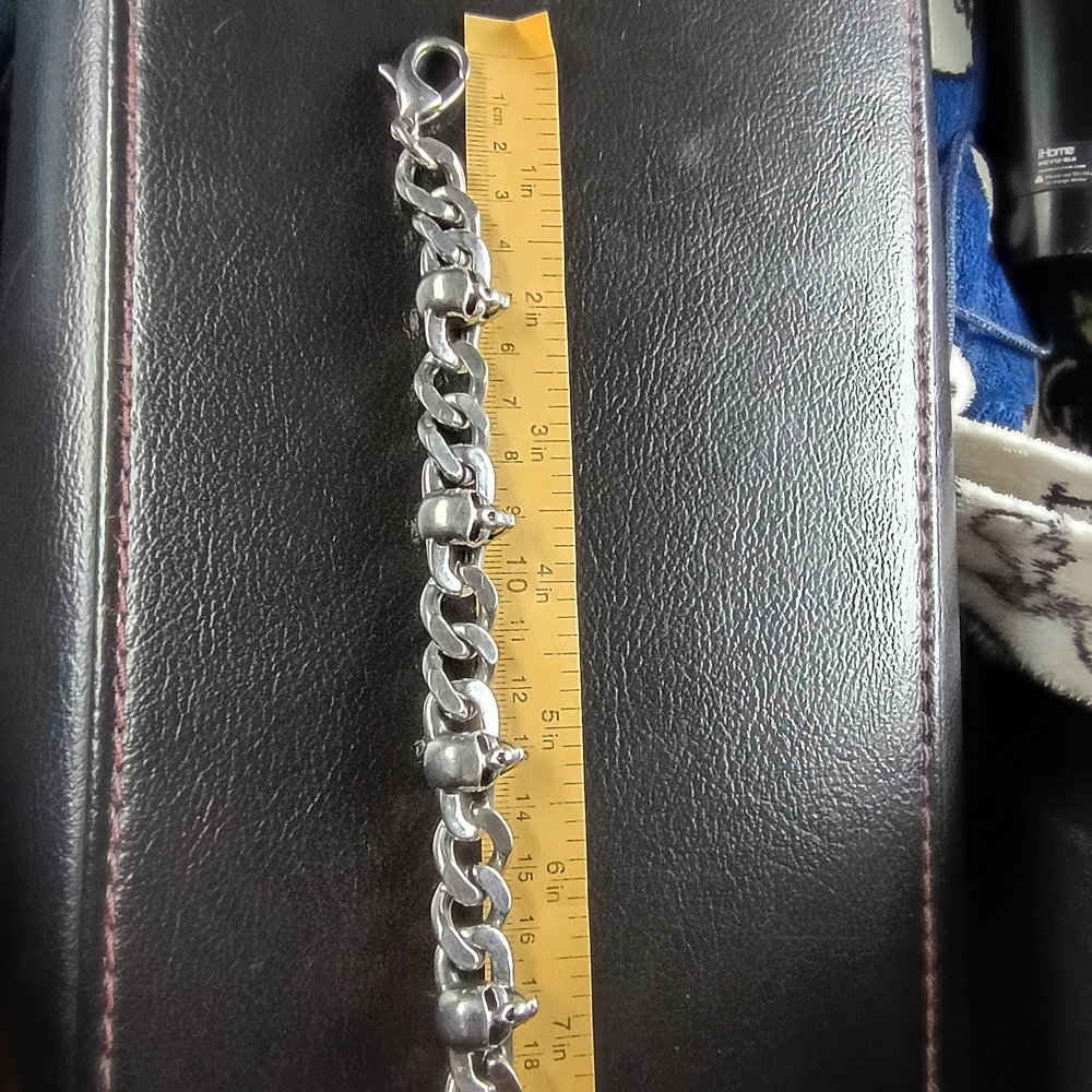 Silver Metal Chain Link Bracelet for Men - Silver